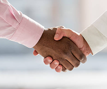 Two people shaking hands